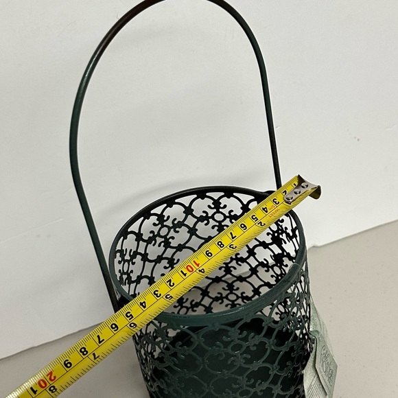 Celebrating Home Retired Catedral Pattern Metal Candle holder with handle . - Picture 14 of 16